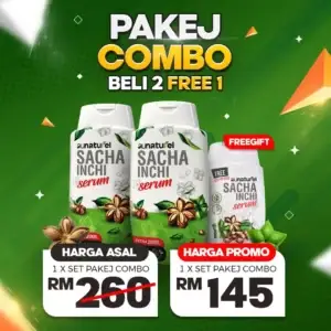 PAKEJ COMBO 2 BOTOL SERUM PERCUMA 1 BOTOL 70 ML