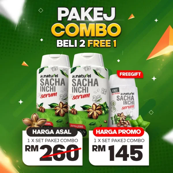 PAKEJ COMBO 2 BOTOL SERUM PERCUMA 1 BOTOL 70 ML