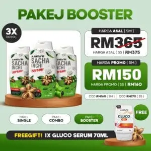 PAKEJ BOOSTER 3 BOTOL SERUM PERCUMA 1 BOTOL 70 ML